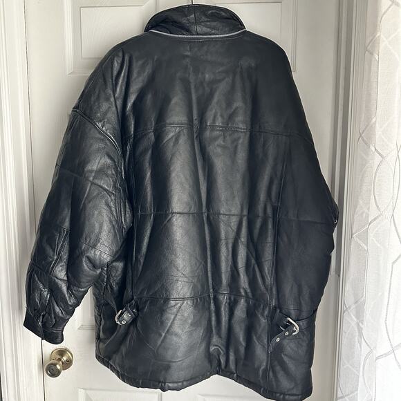 Wilsons The Leather Experts Black Vintage Leather Bomber Jacket Men's Size 1X - Picture 5 of 7